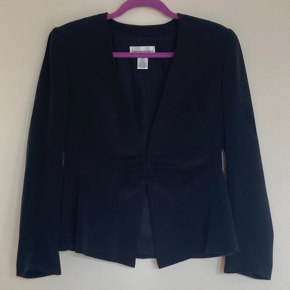 Vintage 90s Silk Corset Blazer Size 10P Collarless Whimsigoth Witchy Vampire